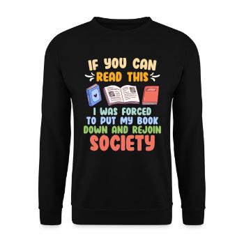 Si vous pouvez lire ce livre amoureux de Booknerd - Sweat-shirt Unisexe - noir - Devant - Alina (178cm) & Michal (187cm)