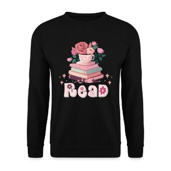 Read Book lovers Book lovers Bookworms - Unisex Sweatshirt - black - Front - Alina (178cm) & Michal (187cm)