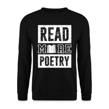 Read more Poetry Poesie Gedichte Poeten - Unisex Pullover - Schwarz - Vorne - Alina (178cm) & Michal (187cm)
