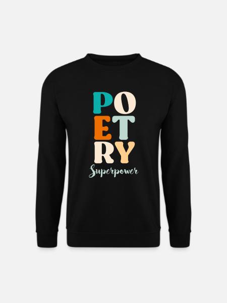 Poesie ist Therapie Gedichte Poeten Bücherliebe - Unisex Pullover - Schwarz