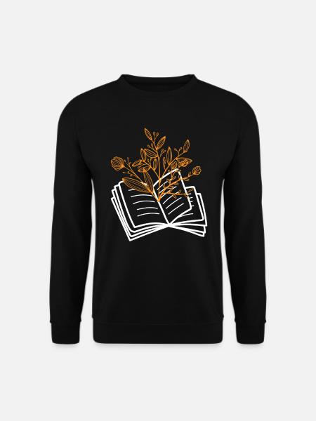 Buchliebhaber Buchblume Lesebegeisterte Bücherfans - Unisex Pullover - Schwarz