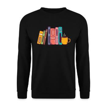 Amateurs de livres rat de bibliothèque et fans de lecture - Sweat-shirt Unisexe - noir - Devant - Alina (178cm) & Michal (187cm)