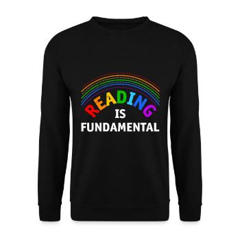 Book lovers Reading is the foundation of books - Unisex Sweatshirt - black - Front - Alina (178cm) & Michal (187cm)