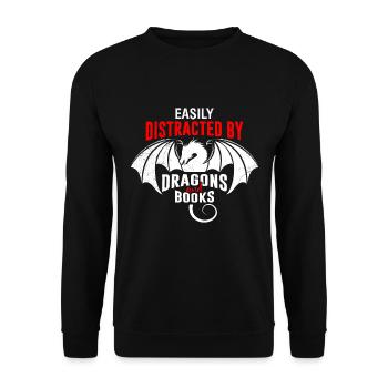 Book lovers Easy to distract by dragons and - Unisex Sweatshirt - black - Front - Alina (178cm) & Michal (187cm)