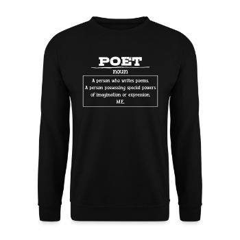 Poets Book lover and reading lover Bookworm - Unisex Sweatshirt - black - Front - Alina (178cm) & Michal (187cm)