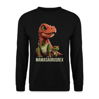Mamasaurus Rex Mütter Muttertag Dinosaurier - Unisex Pullover - Schwarz - Vorne - Alina (178cm) & Michal (187cm)