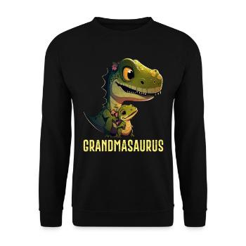 Omasaurus Grandma Mother's Day Dinosaur Fan - Unisex Sweatshirt - black - Front - Alina (178cm) & Michal (187cm)