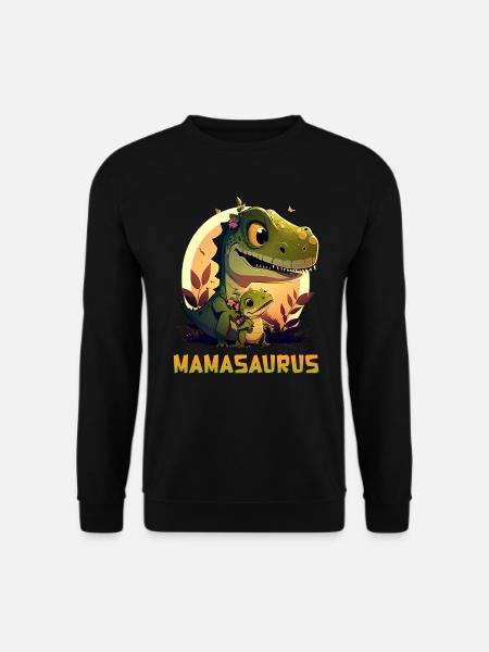 Mamasaurus Muttertag Mama Dinosaurier Mom - Unisex Pullover - Schwarz
