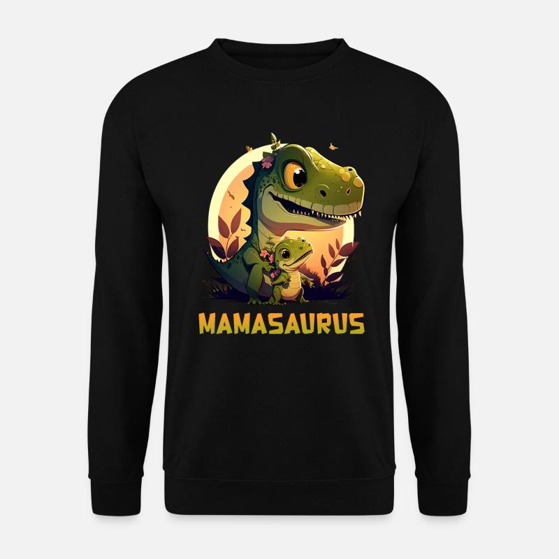 Mamasaurus Muttertag Mama Dinosaurier Mom - Unisex Pullover - Schwarz