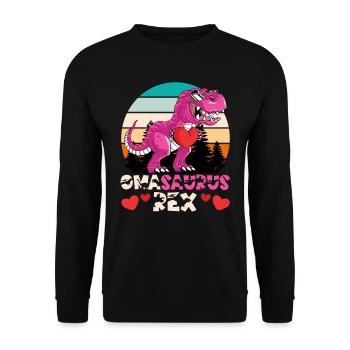Omasaurus Muttertag Grandma Mama Tag Oma - Unisex Pullover - Schwarz - Vorne - Alina (178cm) & Michal (187cm)