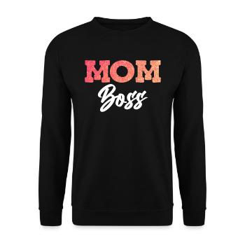 Mama Boss Muttertag starke Mama coole Mutter - Unisex Pullover - Schwarz - Vorne - Alina (178cm) & Michal (187cm)