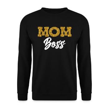 Mama Boss Muttertag starke Mama coole Mutter - Unisex Pullover - Schwarz - Vorne - Alina (178cm) & Michal (187cm)