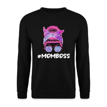Mama Chefin Muttertag Mama Boss Supervisor - Unisex Pullover - Schwarz - Vorne - Alina (178cm) & Michal (187cm)