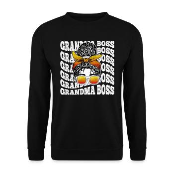 Grand-mère et patronne Grand-mère Boss Fête des mères Mères - Sweat-shirt Unisexe - noir - Devant - Alina (178cm) & Michal (187cm)