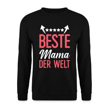 Die Beste Mama der Welt weltbeste Mama Muttertag - Unisex Pullover - Schwarz - Vorne - Alina (178cm) & Michal (187cm)