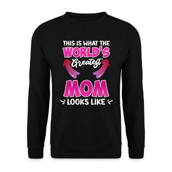Weltbeste Mama Muttertag Beste Mama coolste Mama - Unisex Pullover - Schwarz - Vorne - Alina (178cm) & Michal (187cm)