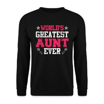 Worlds greatest Aunt beste Tante Muttertag - Unisex Pullover - Schwarz - Vorne - Alina (178cm) & Michal (187cm)