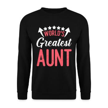 World greatest Auntie Muttertag Beste Tante - Unisex Pullover - Schwarz - Vorne - Alina (178cm) & Michal (187cm)