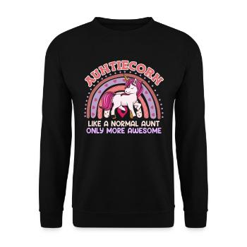 Tanticorn Einhorn Tanten Muttertag Unicorn - Unisex Pullover - Schwarz - Vorne - Alina (178cm) & Michal (187cm)