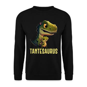 Tantesaurus Dinosaur Aunt Mother's Day - Unisex Sweatshirt - black - Front - Alina (178cm) & Michal (187cm)