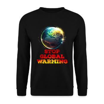 Erderwärmung Stop Rettet die Erde Klimaaktivist - Unisex Pullover - Schwarz - Vorne - Alina (178cm) & Michal (187cm)