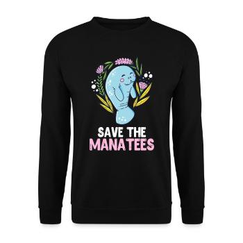 Species protection Walrus Save the Ocean Environmental Love - Unisex Sweatshirt - black - Front - Alina (178cm) & Michal (187cm)