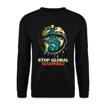 Erderwärmung Rette die Erde Artenschutz - Unisex Pullover - Schwarz - Vorne - Alina (178cm) & Michal (187cm)