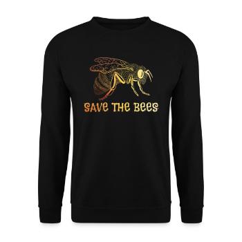 Rettet die Bienen Artenschutz vom Aussterben - Unisex Pullover - Schwarz - Vorne - Alina (178cm) & Michal (187cm)
