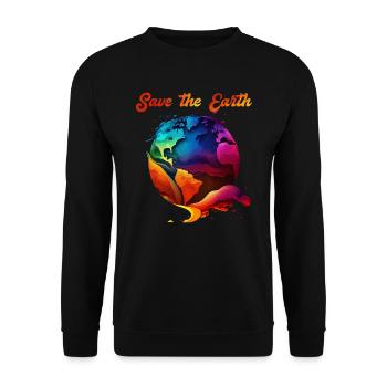 Save the Earth Environmental Protection and Species Protection - Unisex Sweatshirt - black - Front - Alina (178cm) & Michal (187cm)
