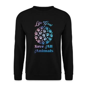 Sauver les animaux Protection des espèces Protection de l’environnement - Sweat-shirt Unisexe - noir - Devant - Alina (178cm) & Michal (187cm)