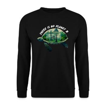 There is no Planet B Earth Day Mission Erde - Unisex Sweatshirt - black - Front - Alina (178cm) & Michal (187cm)