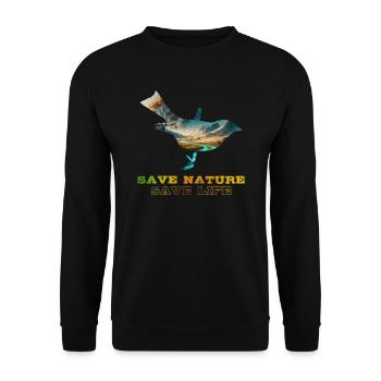 Save the Nature Environmental Protection Save the Earth - Unisex Sweatshirt - black - Front - Alina (178cm) & Michal (187cm)