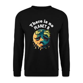 There is no Planet B Earth Day Mission Erde - Unisex Sweatshirt - black - Front - Alina (178cm) & Michal (187cm)