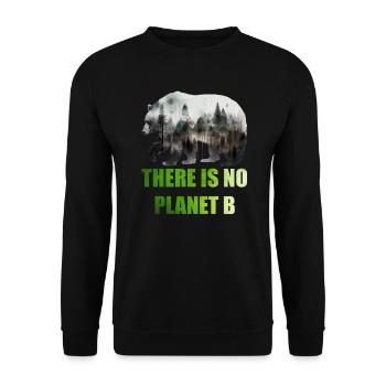 There is no Planet B Earth Day Mission Erde - Unisex Sweatshirt - black - Front - Alina (178cm) & Michal (187cm)