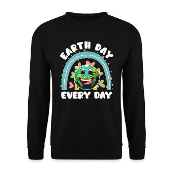 Mission Earth Environmental Protection Earth Day is Every Day - Unisex Sweatshirt - black - Front - Alina (178cm) & Michal (187cm)