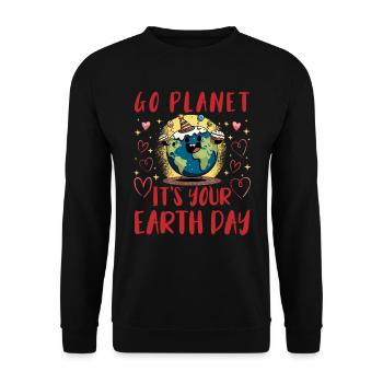 Mission Earth Conservation Earth Day Environment - Unisex Sweatshirt - black - Front - Alina (178cm) & Michal (187cm)