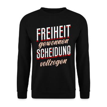 Frisch geschieden Ex Frau Scheidungsparty - Unisex Pullover - Schwarz - Vorne - Alina (178cm) & Michal (187cm)