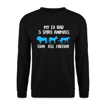 Bad-Ass Scheidungsparty Ex Frau Scheidung - Unisex Pullover - Schwarz - Vorne - Alina (178cm) & Michal (187cm)