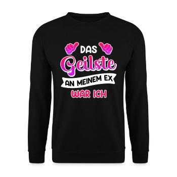 Scheidungsparty frisch Geschieden Happy Divorce - Unisex Pullover - Schwarz - Vorne - Alina (178cm) & Michal (187cm)