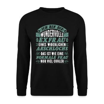 Wundervolle Ex Frau geschiedene Frau Damen - Unisex Pullover - Schwarz - Vorne - Alina (178cm) & Michal (187cm)