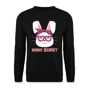 Mom Rabbit Rabbit Face Cool Easter Bunny Mom - Unisex Sweatshirt - black - Front - Alina (178cm) & Michal (187cm)