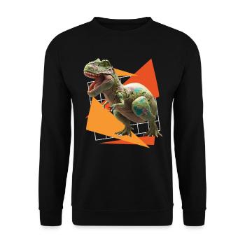 Eggspert Ostereier Suche Dinsosaurier Osterhasen - Unisex Pullover - Schwarz - Vorne - Alina (178cm) & Michal (187cm)