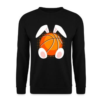 Basketball fans Osterhasen Frohe Ostern - Unisex Pullover - Schwarz - Vorne - Alina (178cm) & Michal (187cm)