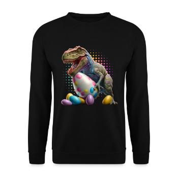 Eggspert Eiersuche Dinosaurier Ostereier - Unisex Pullover - Schwarz - Vorne - Alina (178cm) & Michal (187cm)