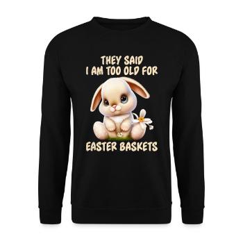 Eggspert Ostereier Suche Osterhasen Osterfreund - Unisex Pullover - Schwarz - Vorne - Alina (178cm) & Michal (187cm)