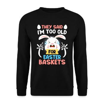 Easter Bunny Easter Basket Bunny Easter Eggs - Unisex Sweatshirt - black - Front - Alina (178cm) & Michal (187cm)