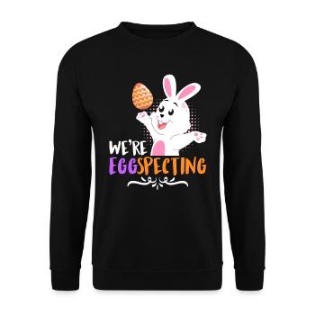 Egg-Specting Easter Bunny Easter Eggs Easter - Unisex Sweatshirt - black - Front - Alina (178cm) & Michal (187cm)