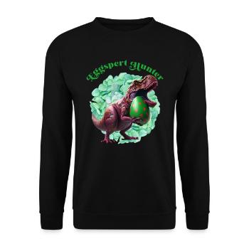 Eggspert Hunter Ostereier Suche Osterhasen - Unisex Pullover - Schwarz - Vorne - Alina (178cm) & Michal (187cm)