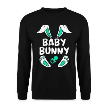 Baby Hase Osterhasen Kleiner Hase Kinder - Unisex Pullover - Schwarz - Vorne - Alina (178cm) & Michal (187cm)