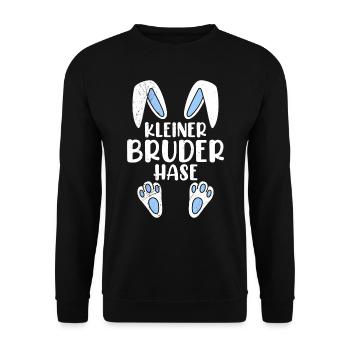 Bruder Hase Osterhasen Osterfreunde Kinder - Unisex Pullover - Schwarz - Vorne - Alina (178cm) & Michal (187cm)